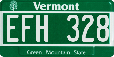 VT license plate EFH328