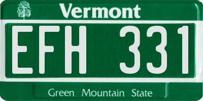 VT license plate EFH331