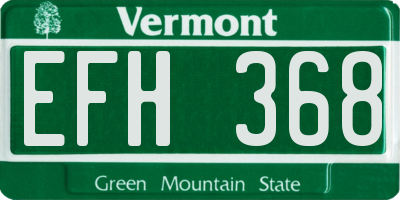 VT license plate EFH368