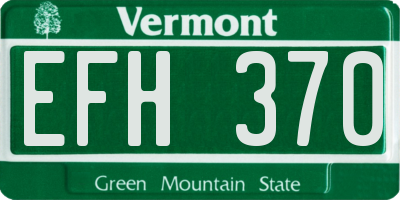 VT license plate EFH370