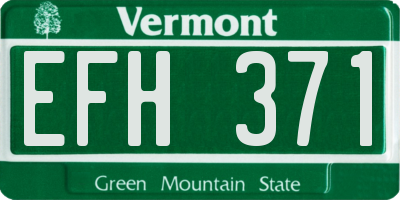 VT license plate EFH371