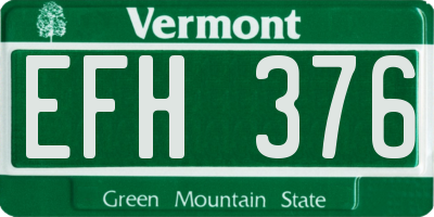 VT license plate EFH376