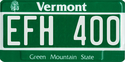 VT license plate EFH400