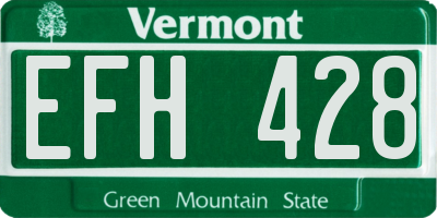 VT license plate EFH428