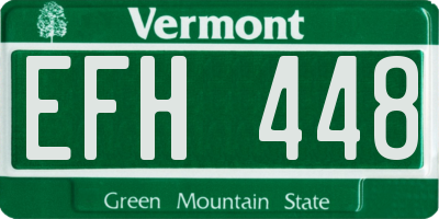 VT license plate EFH448