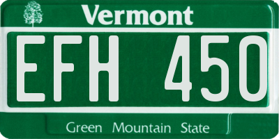 VT license plate EFH450