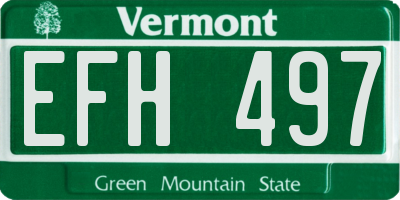 VT license plate EFH497