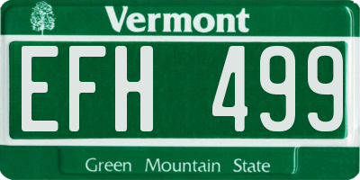 VT license plate EFH499