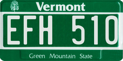 VT license plate EFH510