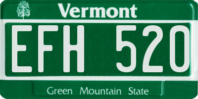 VT license plate EFH520