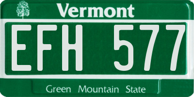 VT license plate EFH577