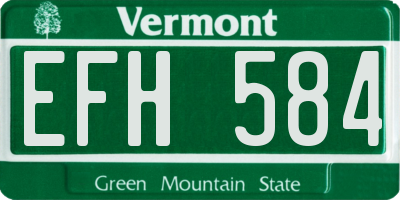 VT license plate EFH584