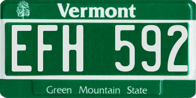 VT license plate EFH592