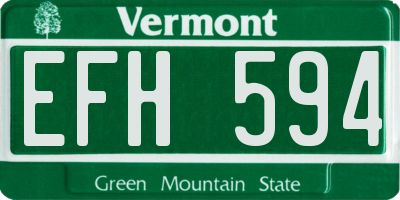 VT license plate EFH594