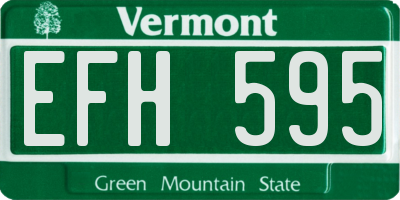 VT license plate EFH595