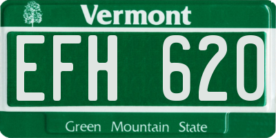 VT license plate EFH620