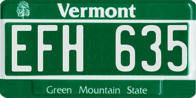 VT license plate EFH635
