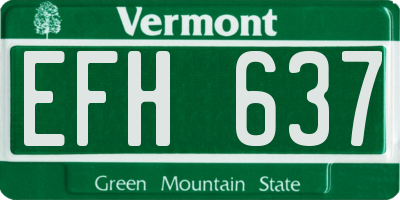 VT license plate EFH637