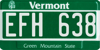 VT license plate EFH638