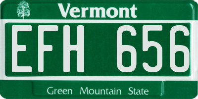 VT license plate EFH656