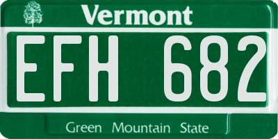 VT license plate EFH682