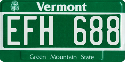 VT license plate EFH688