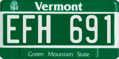 VT license plate EFH691