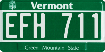 VT license plate EFH711