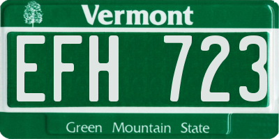 VT license plate EFH723