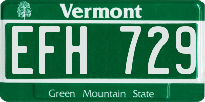 VT license plate EFH729