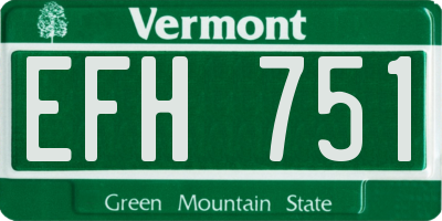 VT license plate EFH751
