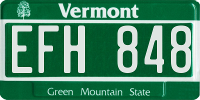 VT license plate EFH848