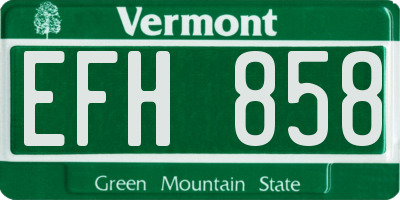 VT license plate EFH858