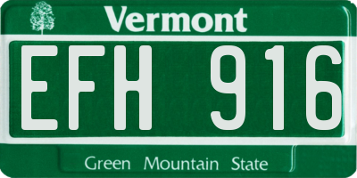 VT license plate EFH916