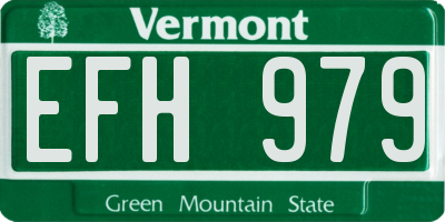 VT license plate EFH979