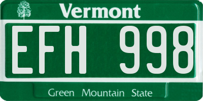VT license plate EFH998