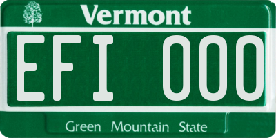 VT license plate EFI000