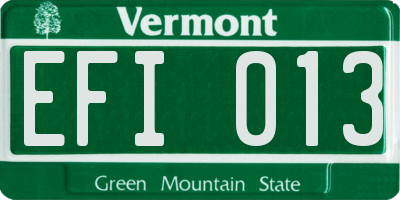 VT license plate EFI013