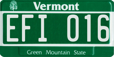 VT license plate EFI016