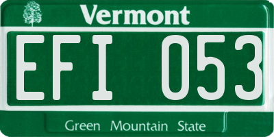 VT license plate EFI053