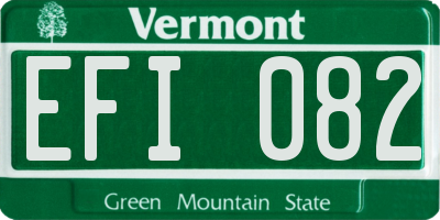 VT license plate EFI082