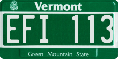 VT license plate EFI113