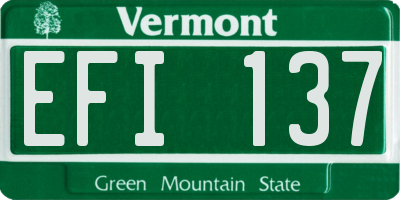 VT license plate EFI137