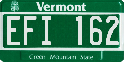 VT license plate EFI162