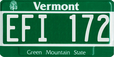 VT license plate EFI172