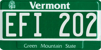 VT license plate EFI202