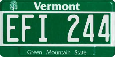 VT license plate EFI244