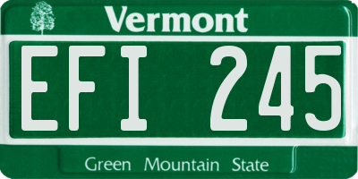 VT license plate EFI245