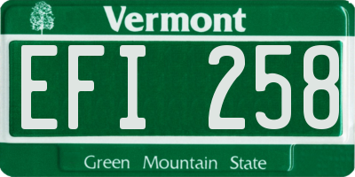 VT license plate EFI258