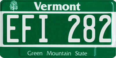 VT license plate EFI282